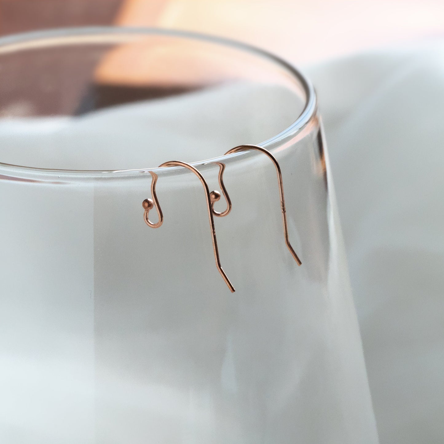 10pcs Sterling Silver Earring Hooks, Gold/ Rhodium/ Rose Gold plated .925 Silver, Earwires with Ball 20x10mm (CY-005)