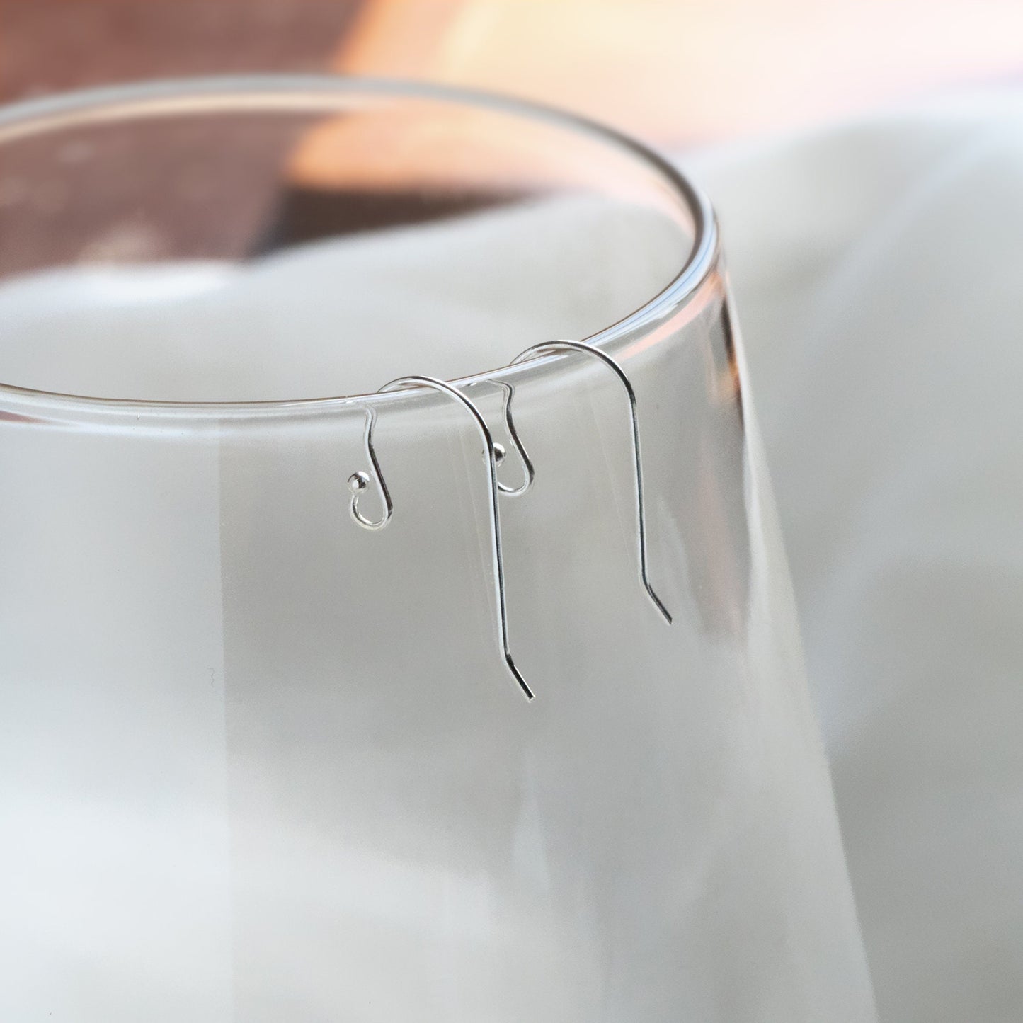 10pcs Sterling Silver Earring Hooks, Gold/ Rhodium/ Rose Gold plated .925 Silver, Earwires with Ball 20x10mm (CY-005)