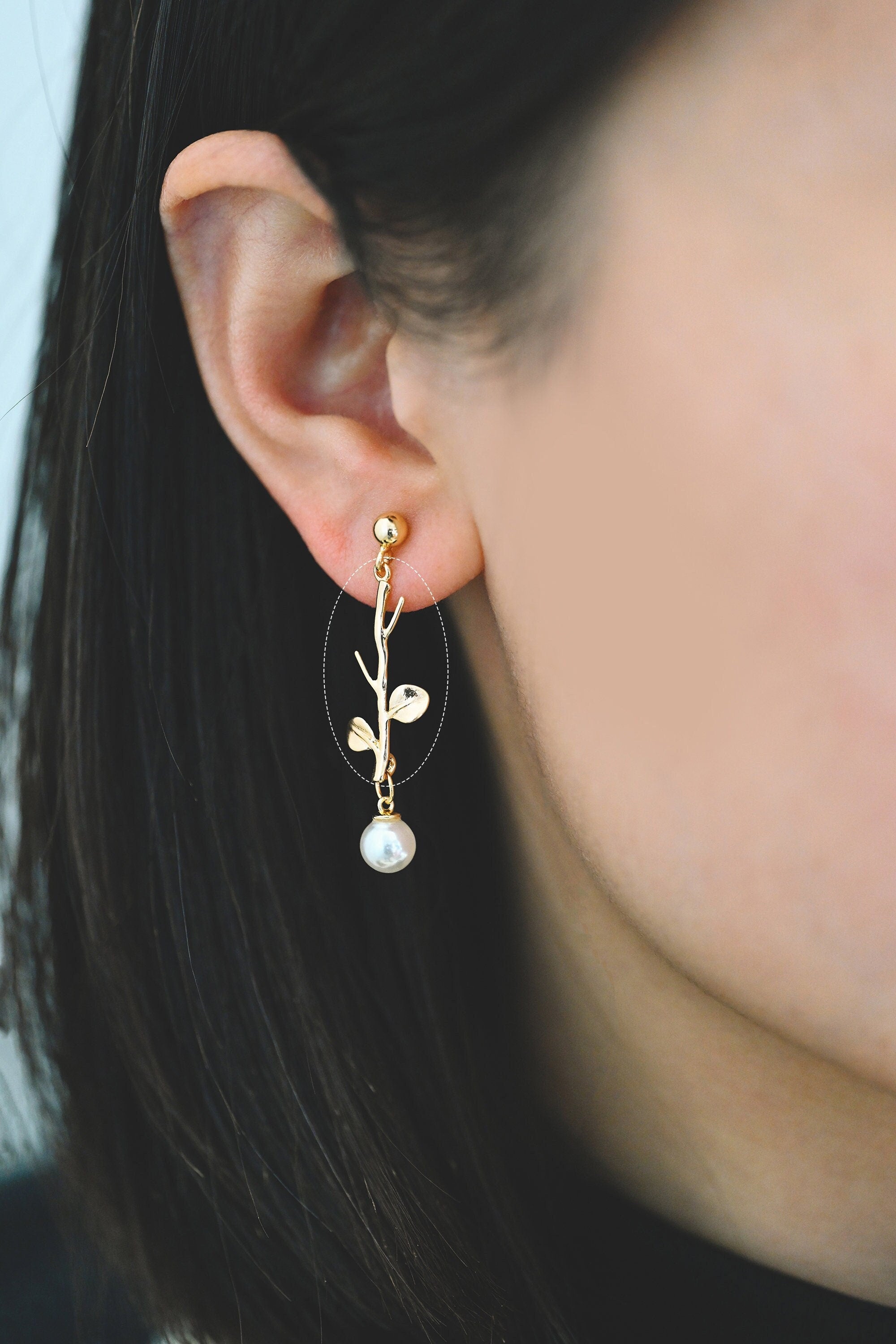 10pcs Gold Leaf Charm Connectors 25x10mm, Real Gold plated Brass, Branch Pendants with Two Loops (GB-3622-A)