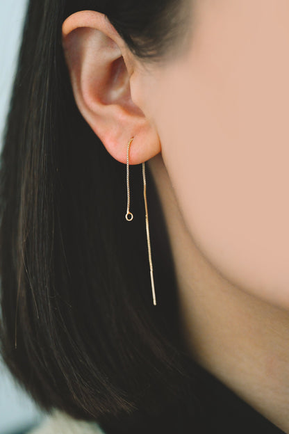 10pcs Gold/ Silver/ Rose Gold Ear Threader Earrings, Earwire Thread with Jump Ring, Color Not Easily Tarnish (GB-333)