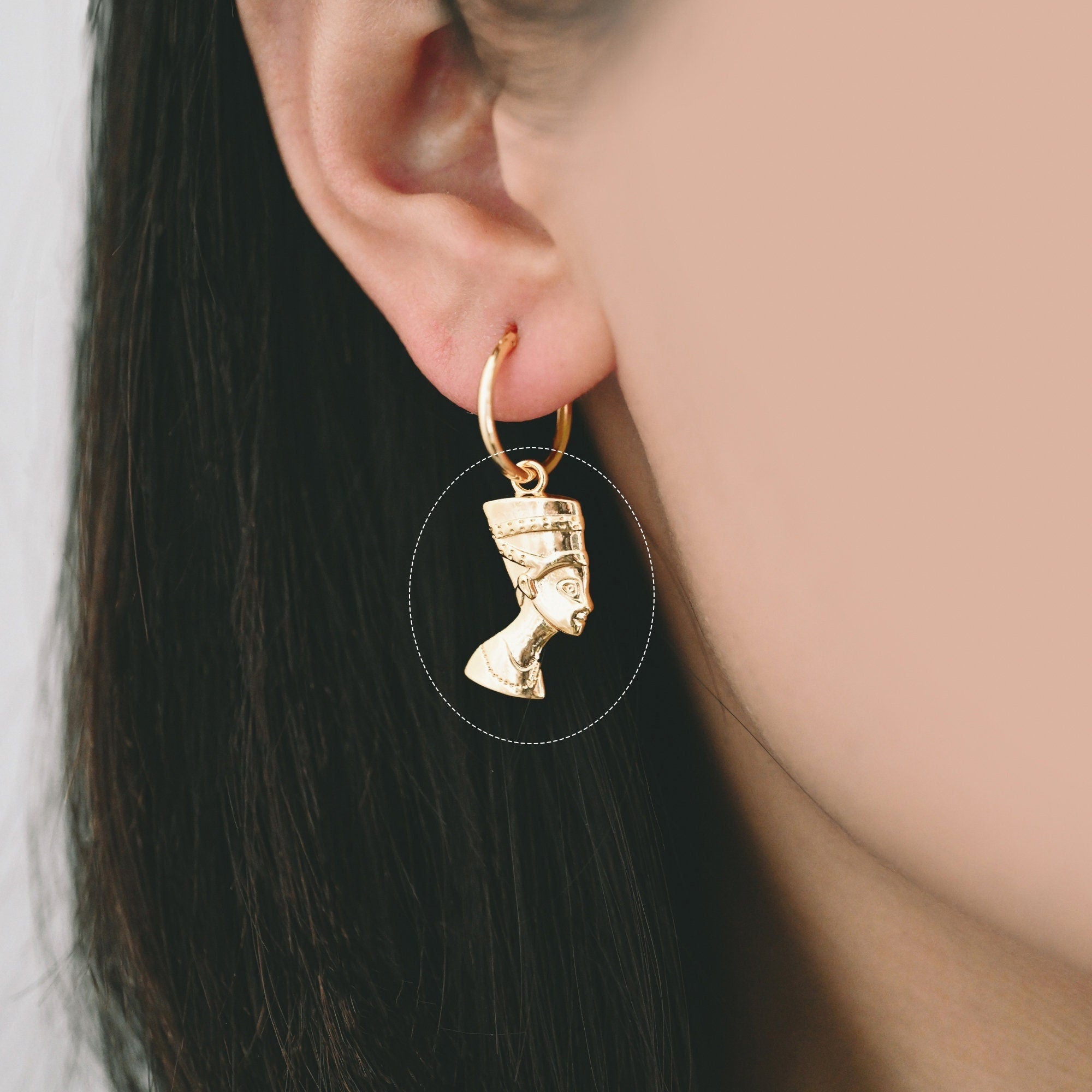 10pcs Nefertiti Charm, Nefertiti Pendant, Queen of Egypt Pendant, Queen Jewelry (GB-994)