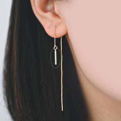 10pcs CZ Pave Gold/ Silver/ Rose Gold Bar Charms 13mm, Real Gold plated Brass, Cubic Zirconia Stick Charms (GB-996)