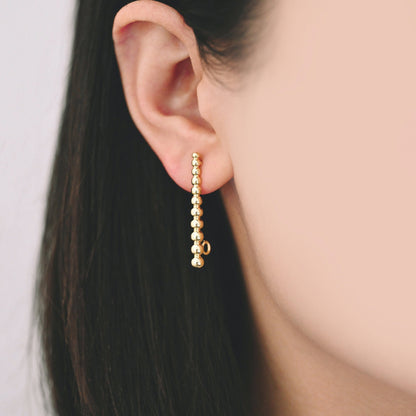 10pcs Gold Bar Earring Stud with Loop, 18K Gold plated Brass, Bar Ear Posts (GB-998)