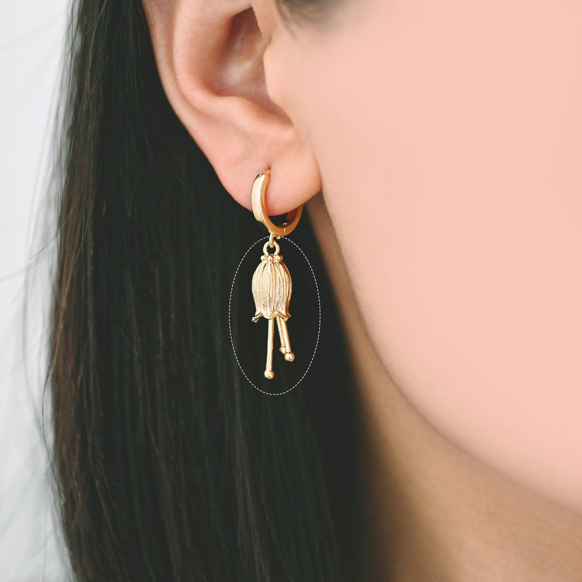 10pcs Gold/ Silver Flower Charms, 23x7mm,Real Gold/ Rhodium plated Brass, Floral Pendants (GB-1103)