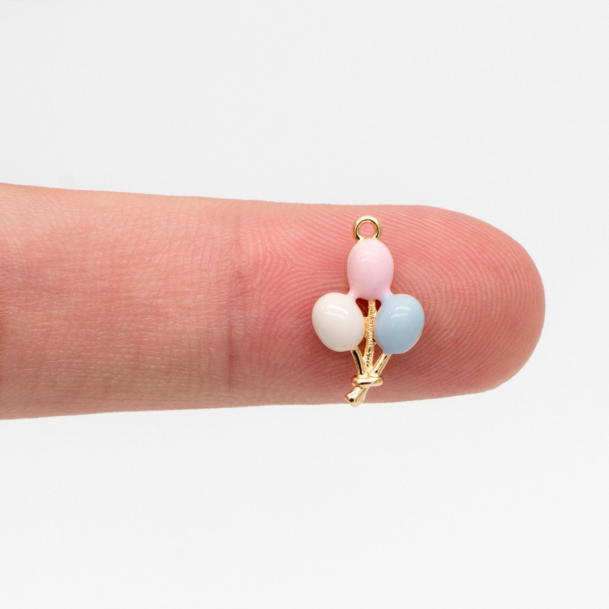 10pcs Gold Enamel Balloon Charms, 18K Real Gold plated Brass, Cute Charms (GB-4407)