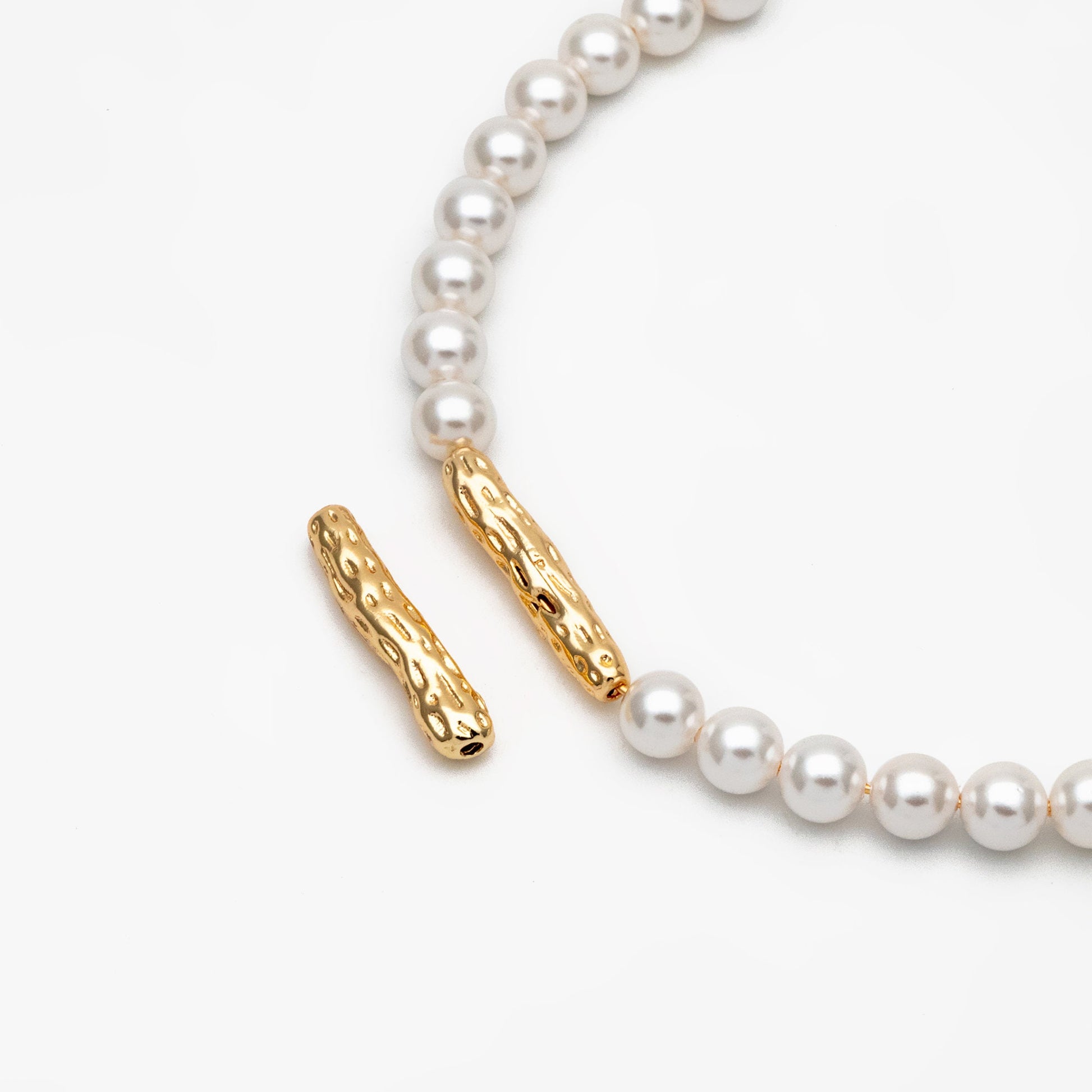 10pcs Gold Hammered Tube Beads, 22x5mm, 18K Gold plated Brass, Bar Spacer Beads (GB-4412)