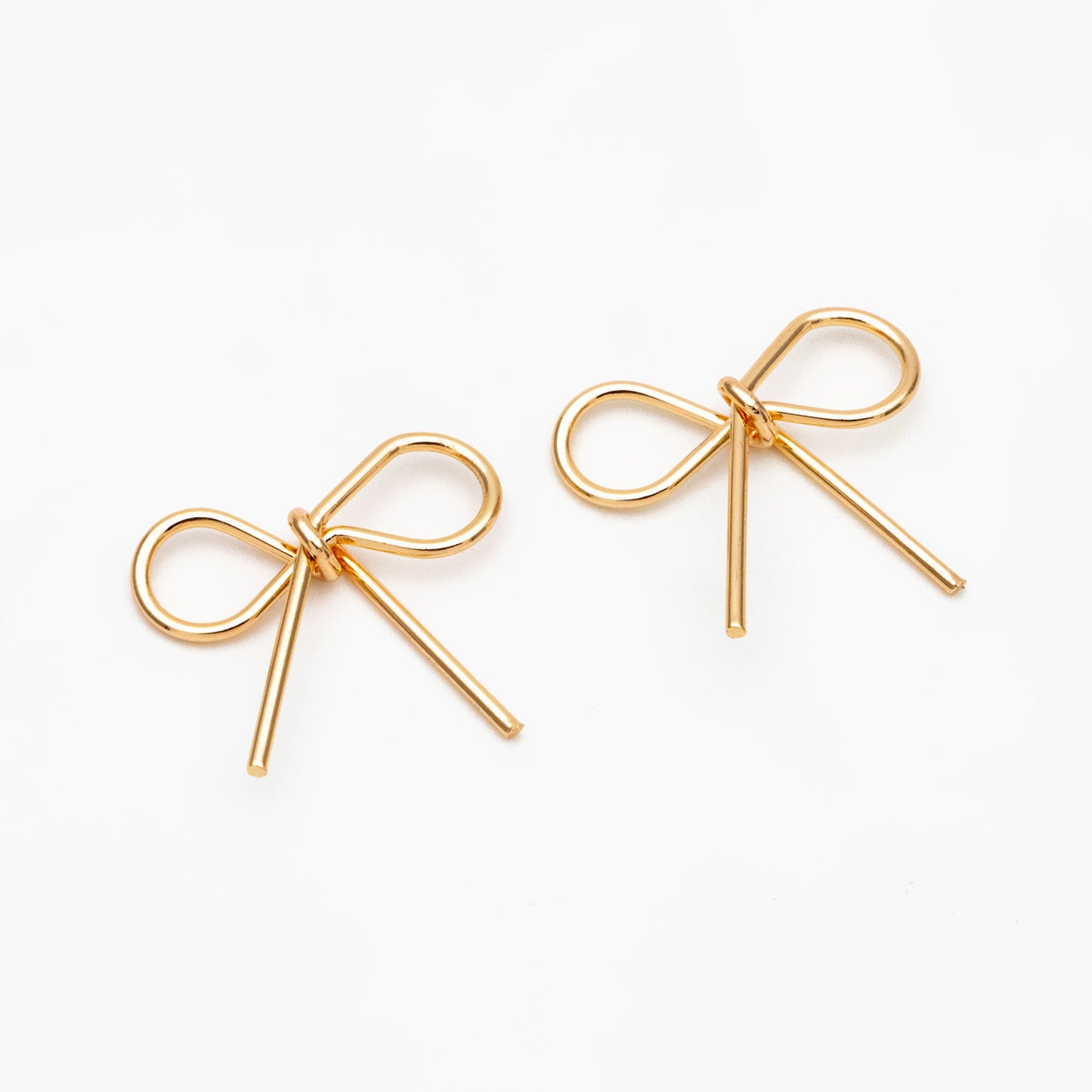 10pcs Gold/ Silver Bowknot Charms, 18K Gold/ Rhodium plated Brass Bow Pendant (#GB-2745-D)