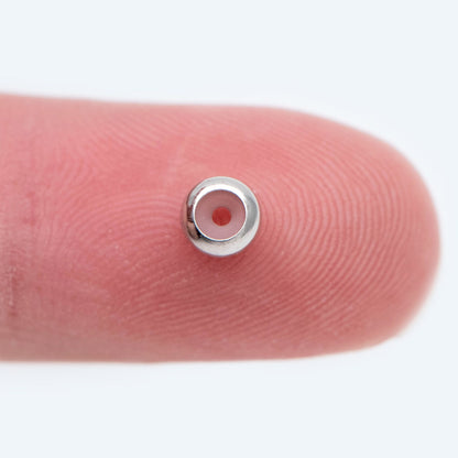 10pcs Gold/ Silver Tone Rondelle Rubber Stopper Beads 4/ 4.5/ 5.5/ 7.5mm, Gold/ Rhodium plated Brass Charm Holder Connector (GB-328)