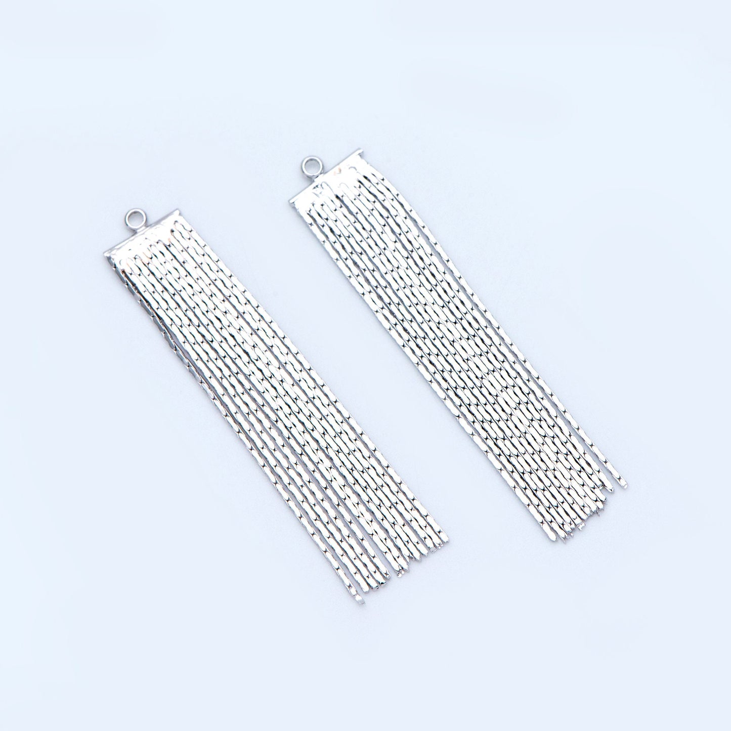 4pcs Gold/ Silver tone Chain Tassels 47x9mm, Gold/ Rhodium plated Brass Tassel Charm Pendants (GB-945-F)