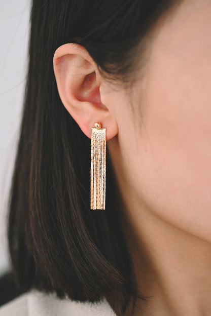 4pcs Gold/ Silver tone Chain Tassels 47x9mm, Gold/ Rhodium plated Brass Tassel Charm Pendants (GB-945-F)