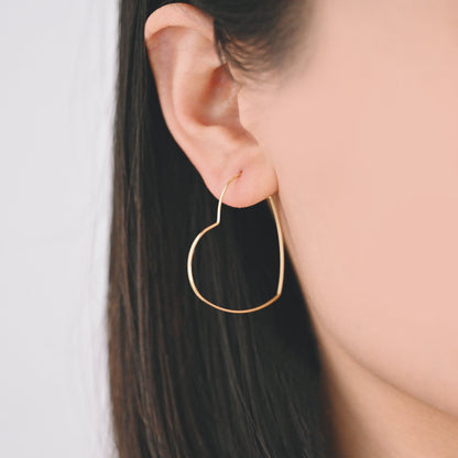 10pcs Gold/ Silver Tone Heart Earring Hoops, Geometric Earring Components (GB-698)