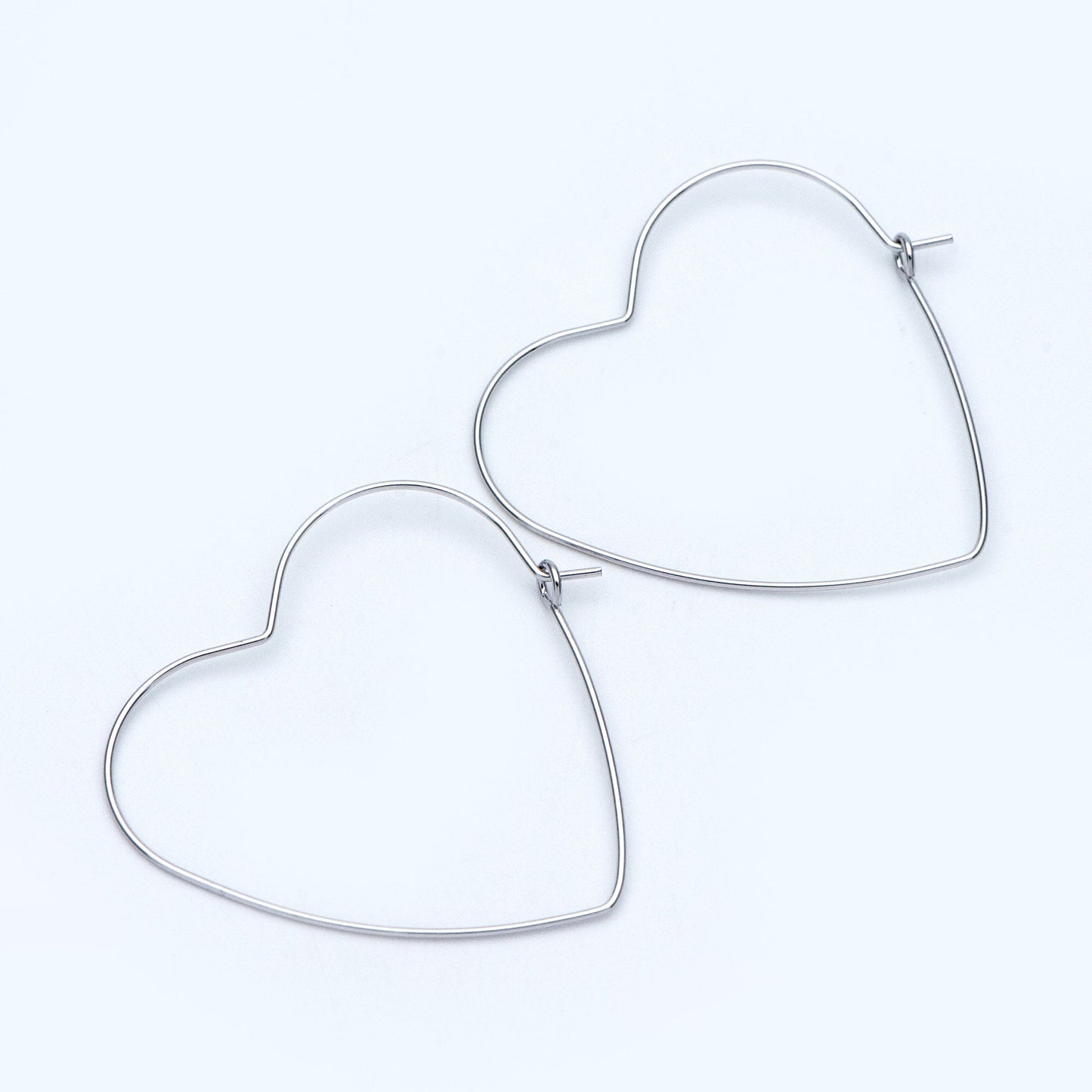 10pcs Gold/ Silver Tone Heart Earring Hoops, Geometric Earring Components (GB-698)