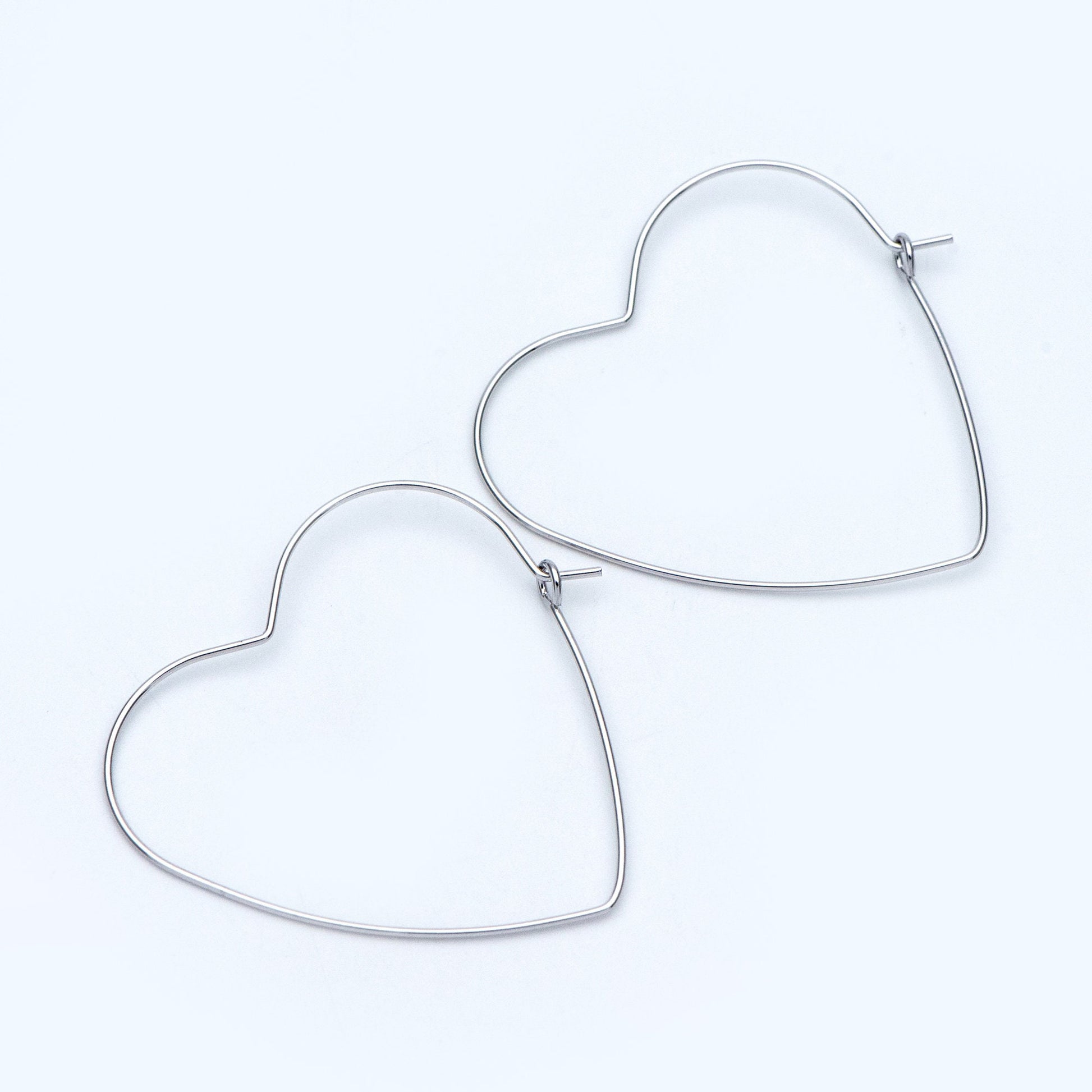 10pcs Gold/ Silver Tone Heart Earring Hoops, Geometric Earring Components (GB-698)