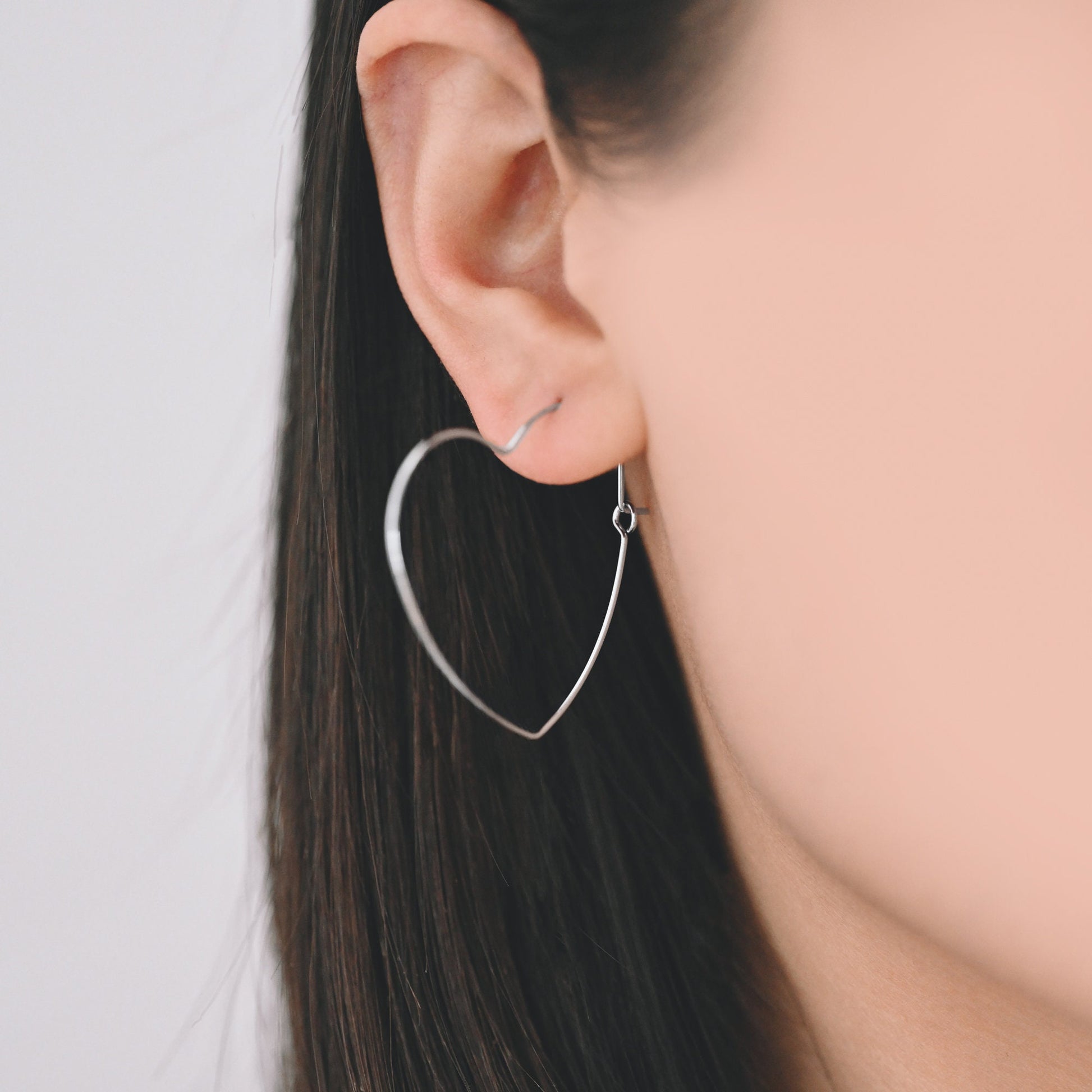 10pcs Gold/ Silver Tone Heart Earring Hoops, Geometric Earring Components (GB-698)