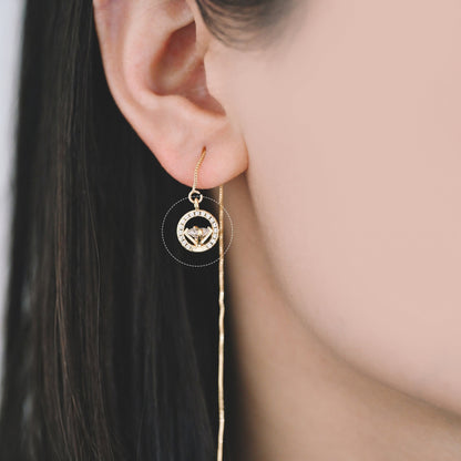 10pcs Gold plated Brass Round Diamond Charm 13x10mm, CZ pave Diamond Pendant (GB-1275)