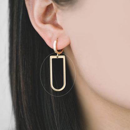 10pcs Gold/ Rhodium plated Brass Geometric Charms,30x13mm D Shaped Pendant (GB-1436)