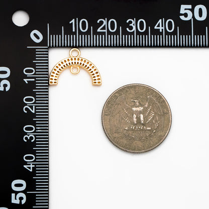 10pcs Gold Rainbow Charm Connectors, 18K Gold plated Brass, Arch Earring Charms (GB-4376)