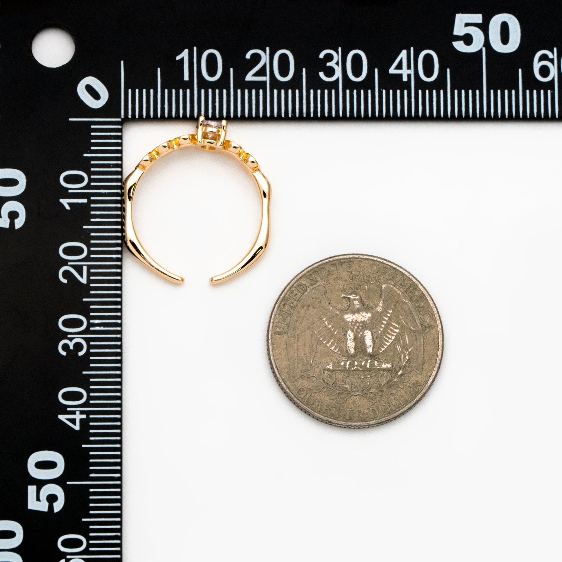 4pcs Oval CZ Pave Gold Finger Ring, Modern Style Ring, Fashion Rings, Dainty Rings, Adjustable Ring (#GB-4419)