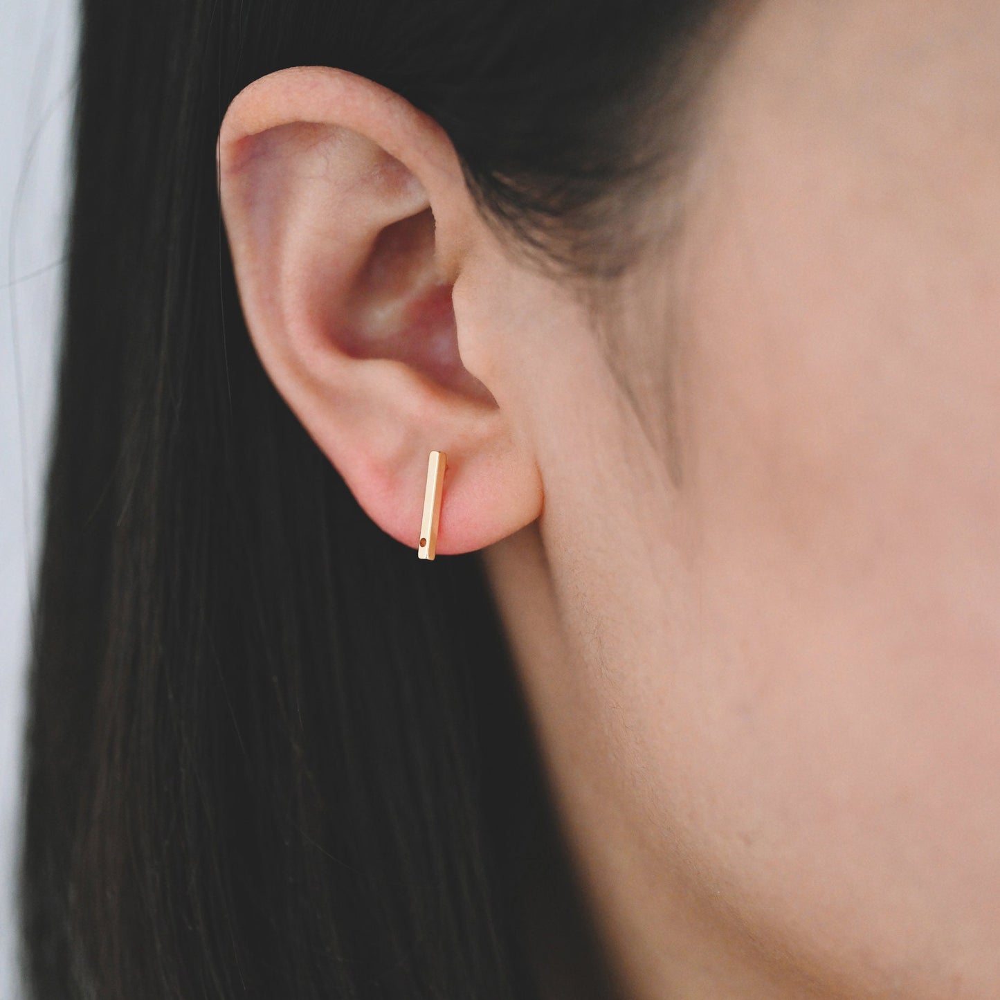 10pcs Gold/ Silver Bar Ear Posts, Gold/ Rhodium plated Brass Earring Findings, Stud Earring Components (GB-645)