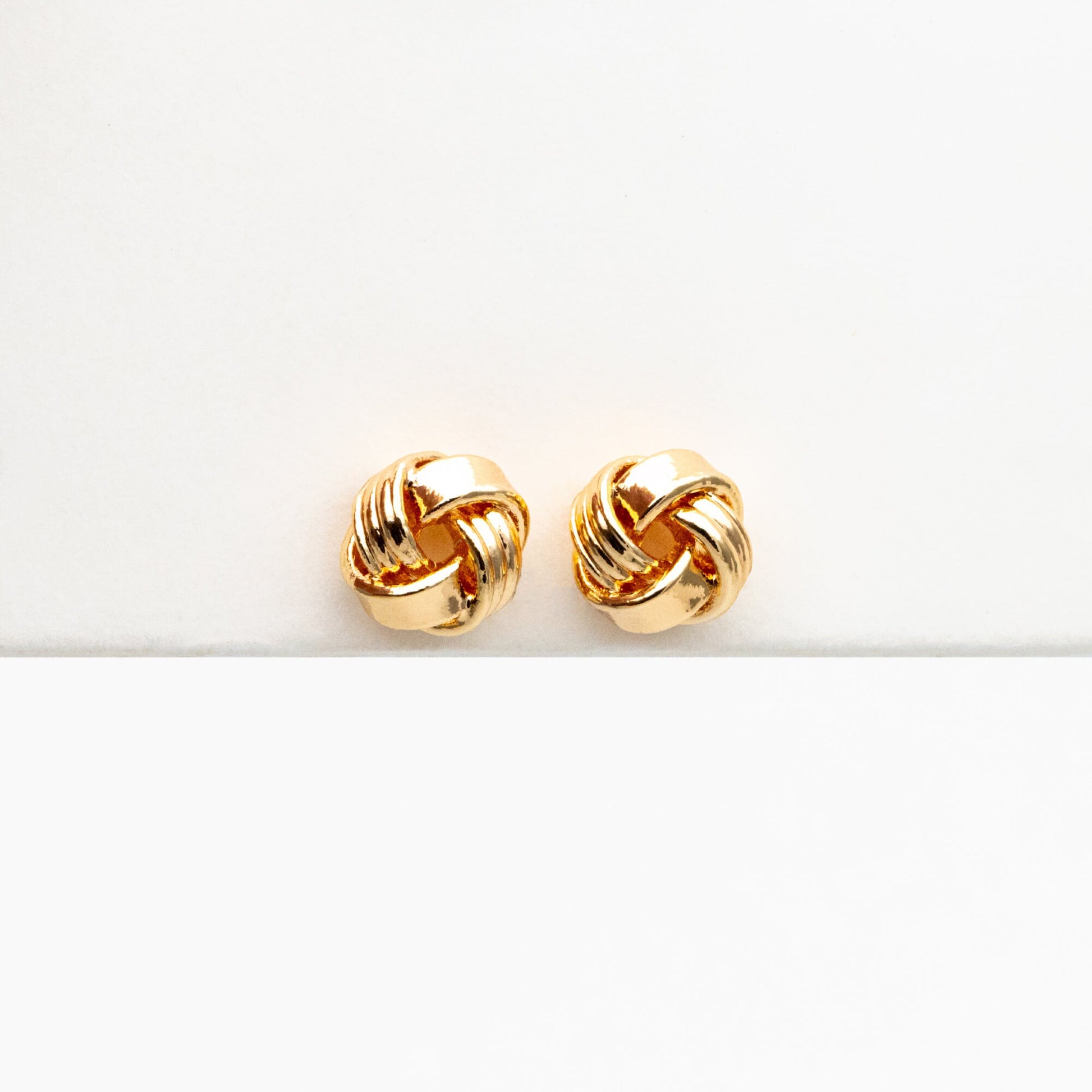 10pcs Gold Knot ear studs, Celtic knot earrings, Minimalist Stud Earrings (GB-4342)