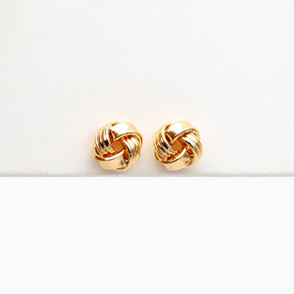 10pcs Gold Knot ear studs, Celtic knot earrings, Minimalist Stud Earrings (GB-4342)