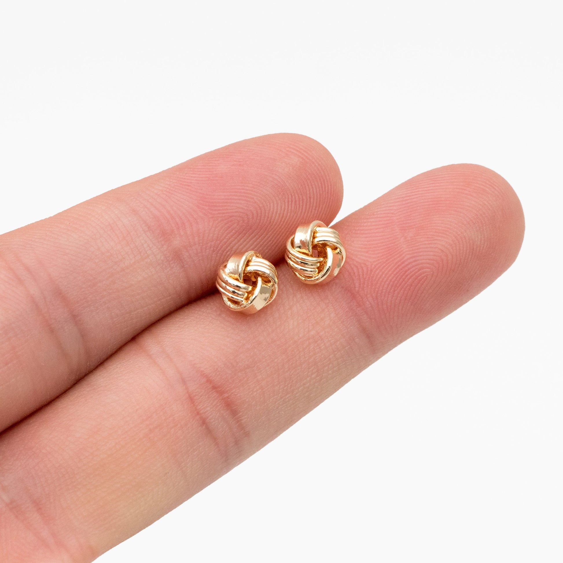 10pcs Gold Knot ear studs, Celtic knot earrings, Minimalist Stud Earrings (GB-4342)