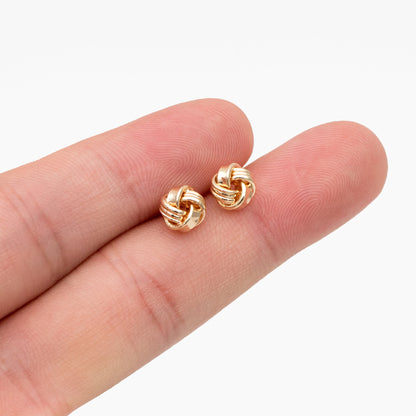 10pcs Gold Knot ear studs, Celtic knot earrings, Minimalist Stud Earrings (GB-4342)