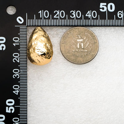 4pcs Gold /Silver Rough Teardrop Earrings, 18K Gold/ Rhodium Plated Brass, Water Drop Stud Earrings (GB-4351)