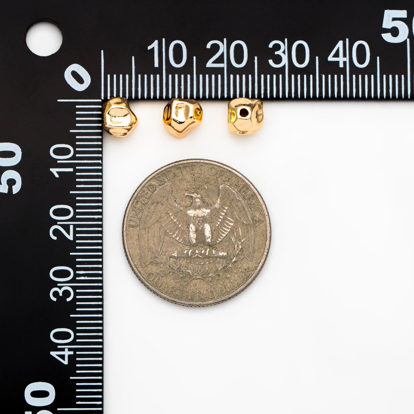 10pcs Irregular Stone Spacer Beads, Gold plated Brass, Jewelry Making, Diy Material, Jewelry Supplies (GB-2956-D)