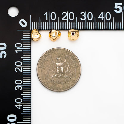 10pcs Irregular Stone Spacer Beads, Gold plated Brass, Jewelry Making, Diy Material, Jewelry Supplies (GB-2956-D)