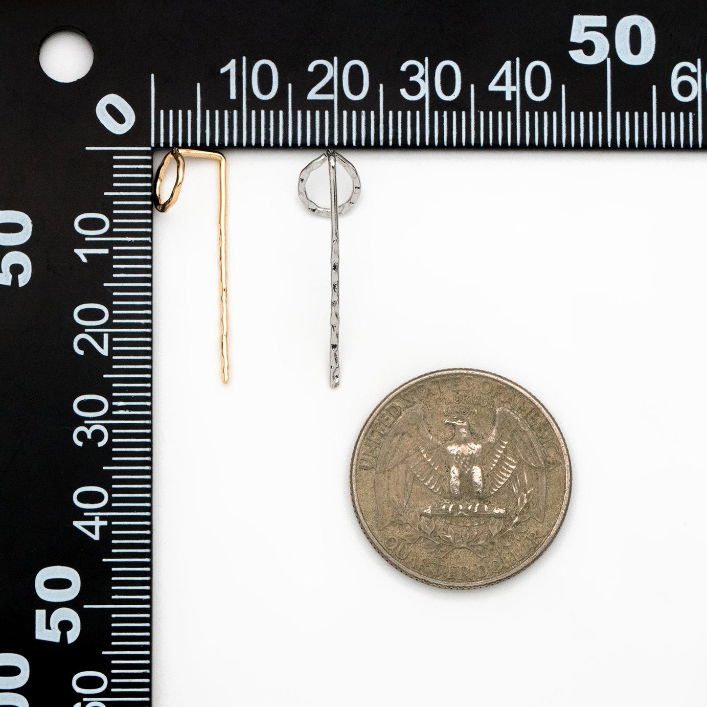 10pcs Gold/ Silver Hammered Hoop Ear Hooks, Gold/ Rhodium plated Brass, Minimalist Round Earrings (GB-4431)