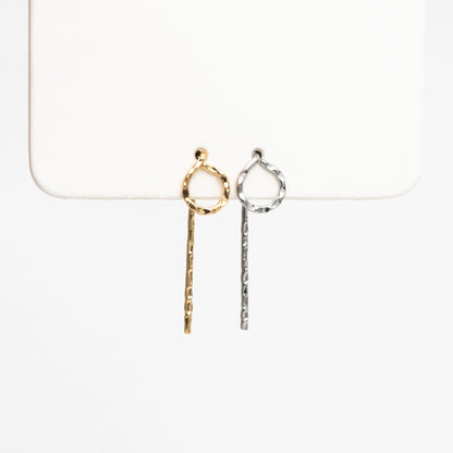 10pcs Gold/ Silver Hammered Hoop Ear Hooks, Gold/ Rhodium plated Brass, Minimalist Round Earrings (GB-4431)