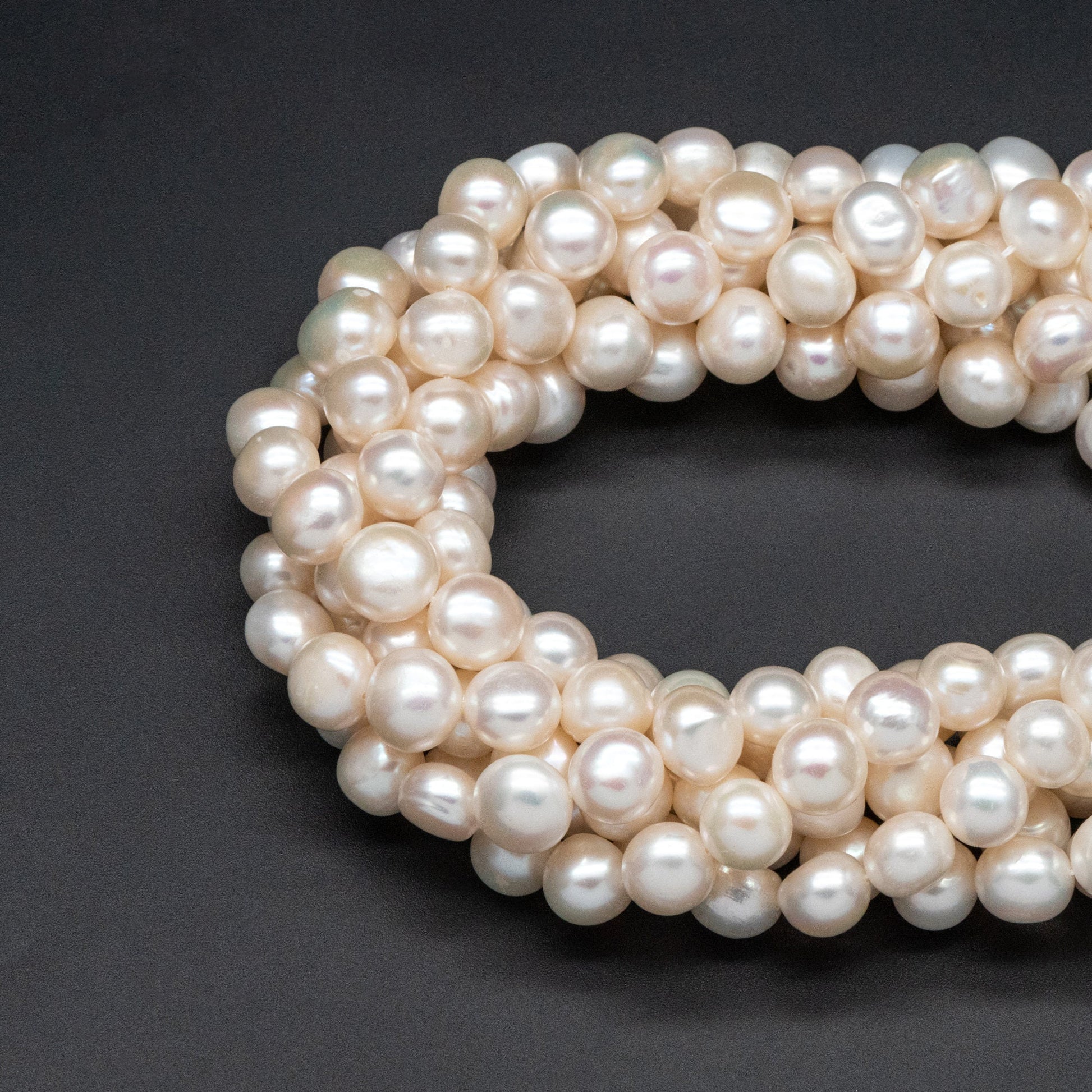 Freshwater Button Pearls 10mm, White Nugget Pearls, Natural Baroque Potato Pearls (PL-79)/ 14.5" full strand