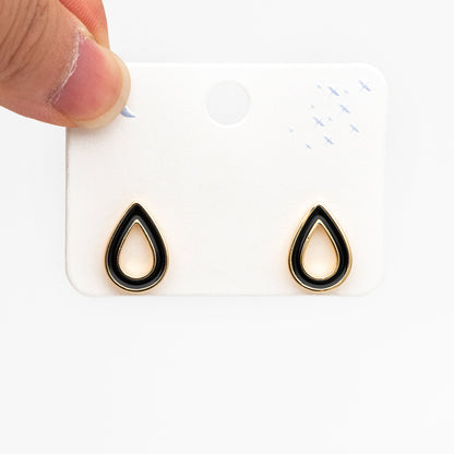 10pcs Acetate Teardrop Ear Posts 16x11mm, 18K Gold plated Brass Ear Findings (#GB-1579)
