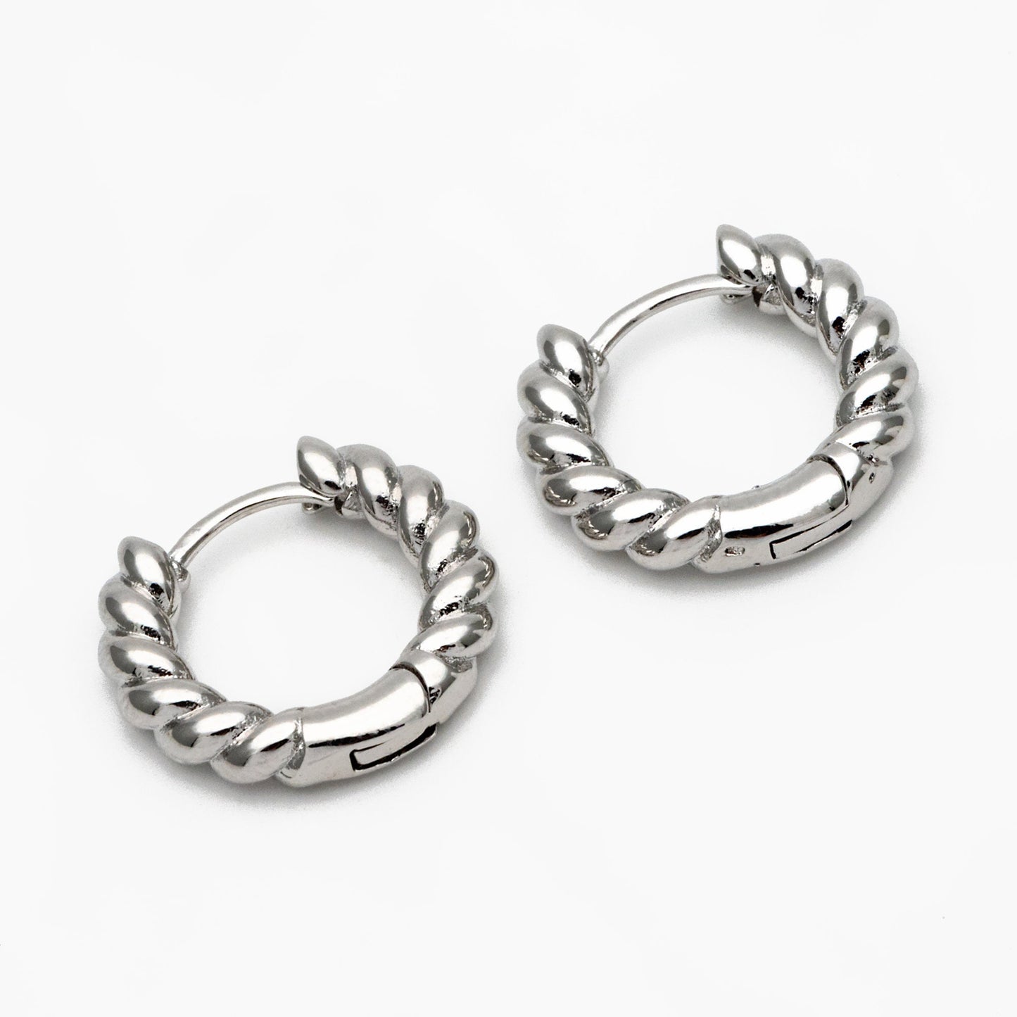 10pcs Gold/ Silver Hoop Earrings, 20mm, Gold/ Rhodium plated Huggie Earrings, Gold Hoops, Huggies (GB-1822)