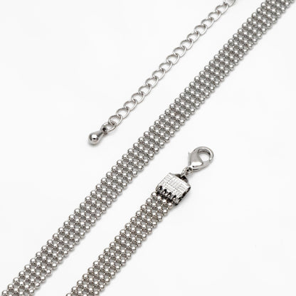 Gold/ Silver Multi Strand Ball Chains 6.2mm, Finished Bracelet/ Anklet/ Necklace with Extender Chain, Ready to Wear (#LK-233)