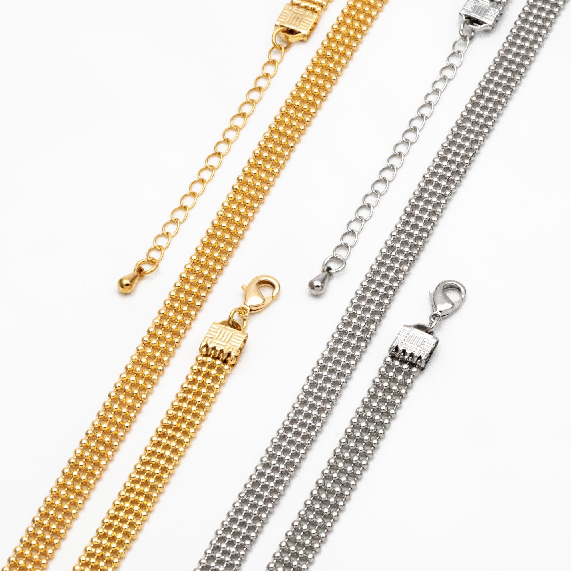 Gold/ Silver Multi Strand Ball Chains 6.2mm, Finished Bracelet/ Anklet/ Necklace with Extender Chain, Ready to Wear (#LK-233)