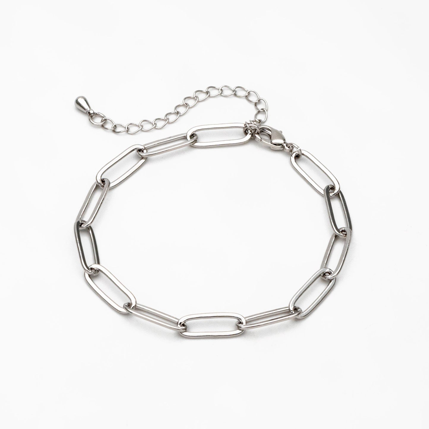 Gold/ Silver Paperclipe Chains 5mm, Finished Bracelet/ Anklet/ Necklace with Extender Chain, Ready to Wear (#LK-317)