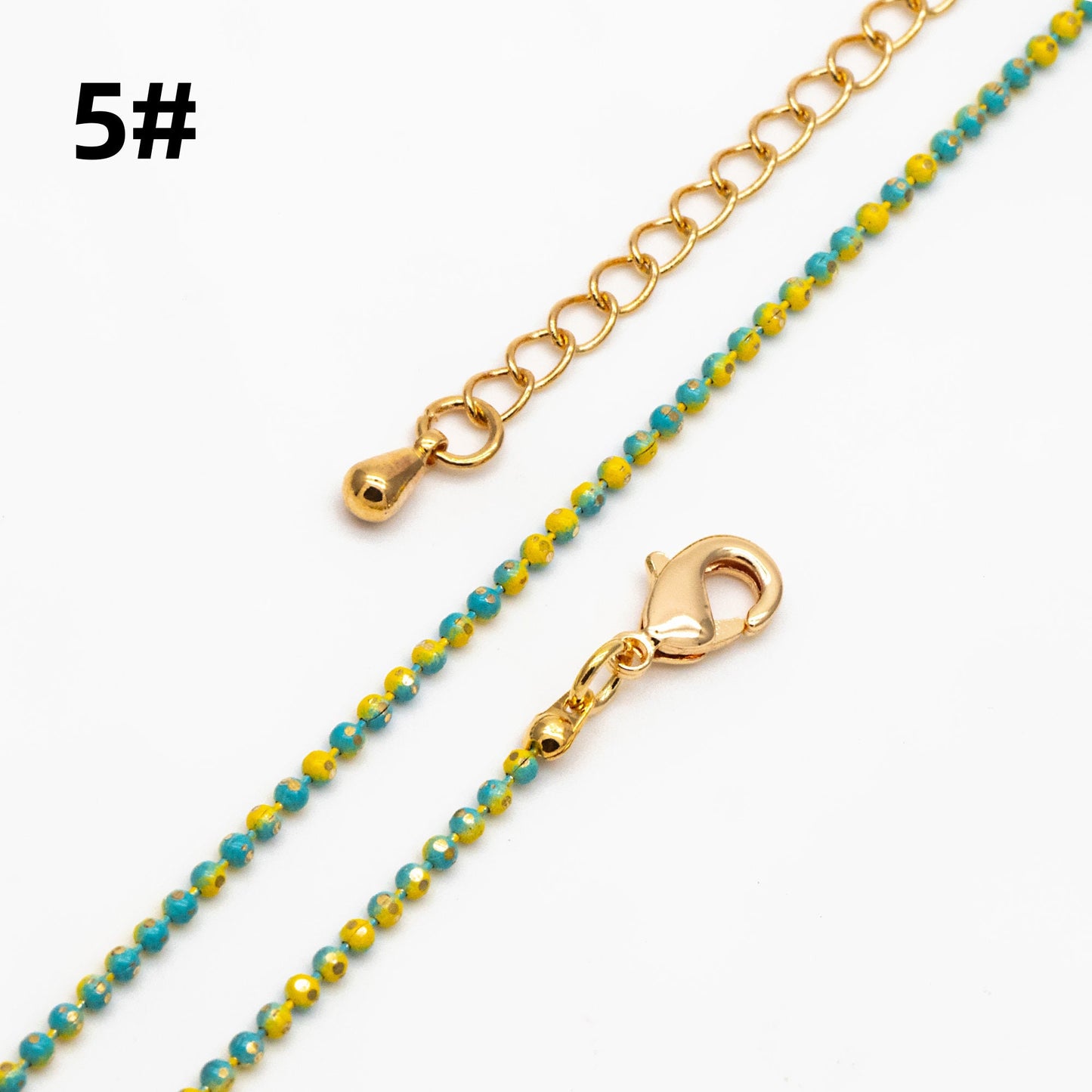 Gold Faceted Ball Beaded Chain, Finished Bracelet/ Anklet/ Necklace with Extender Chain, Ready to Wear (#LK-256)