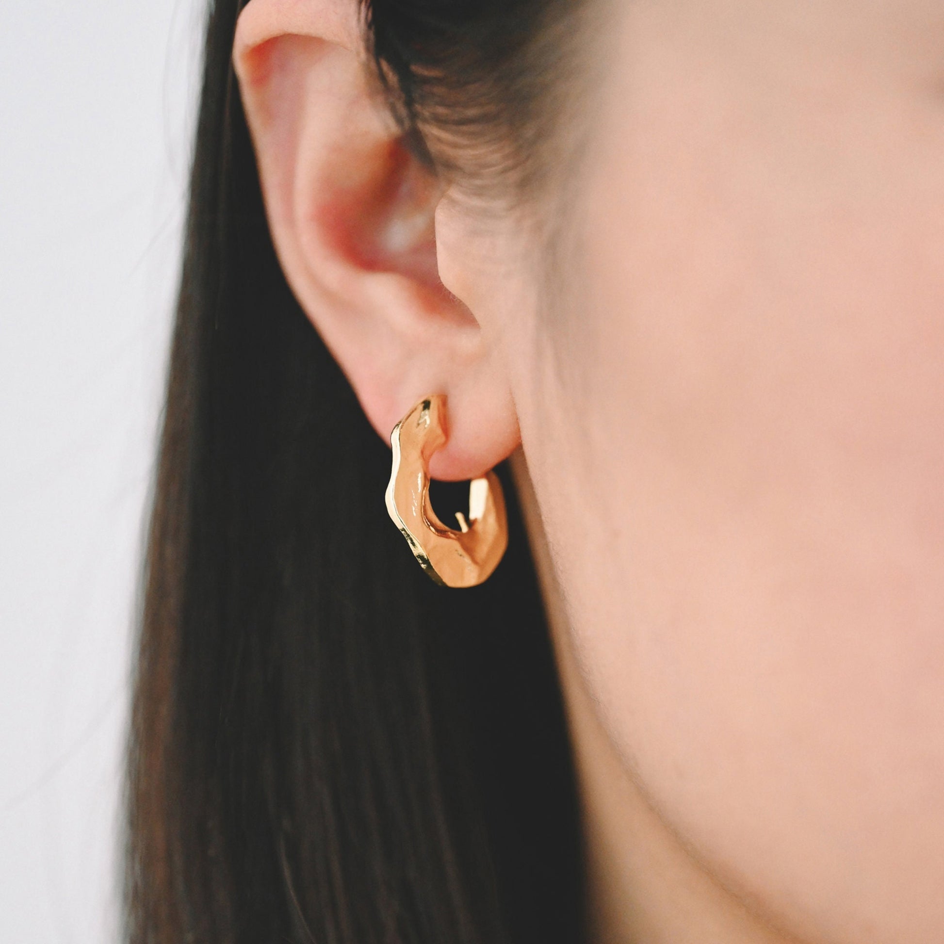 10pcs Gold Hammered Earring Posts 30mm, Geometric Round Stud Earring, Hammered Ear Findings (GB-2062)