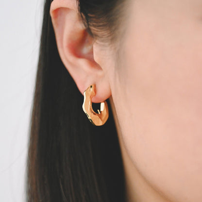 10pcs Gold Hammered Earring Posts 30mm, Geometric Round Stud Earring, Hammered Ear Findings (GB-2062)