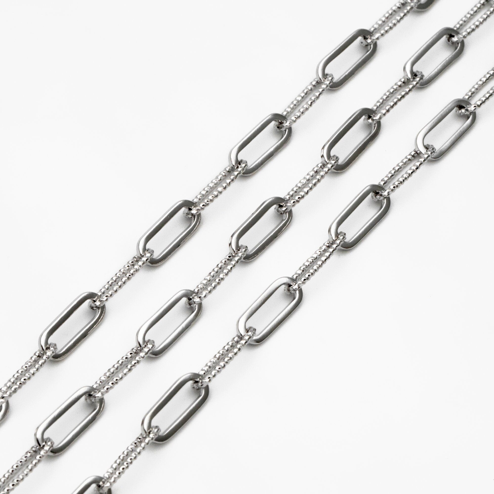 Gold/ Rhodium plated Brass Chains, Oval Link Chain 5.5mm, Wholesale Chain, Jewelry Supply (#LK-409)/ 1 Meter=3.3 ft