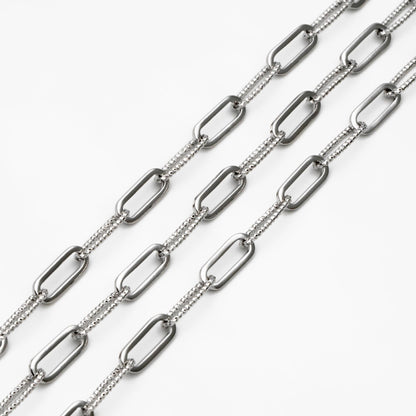 Gold/ Rhodium plated Brass Chains, Oval Link Chain 5.5mm, Wholesale Chain, Jewelry Supply (#LK-409)/ 1 Meter=3.3 ft