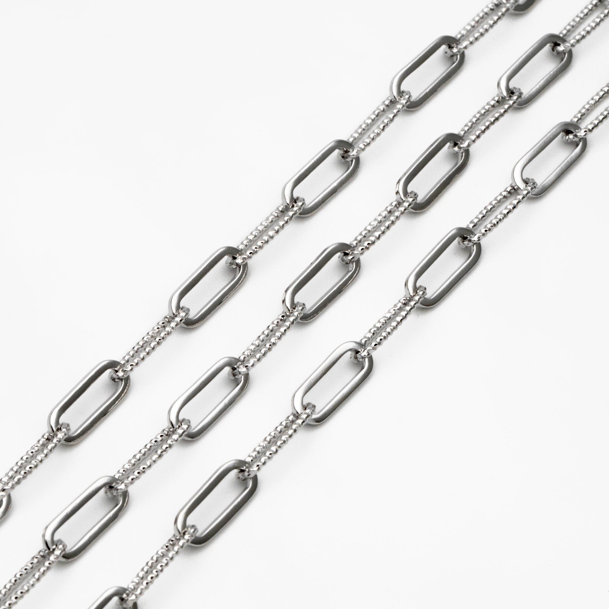 Gold/ Rhodium plated Brass Chains, Oval Link Chain 5.5mm, Wholesale Chain, Jewelry Supply (#LK-409)/ 1 Meter=3.3 ft