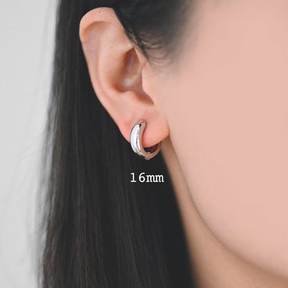 10pcs Gold/ Silver Tone Hoop Earrings, 14/ 16/ 18mm, Gold/ Rhodium plated Huggie Earrings, Small Hoop Earrings (GB-1678)