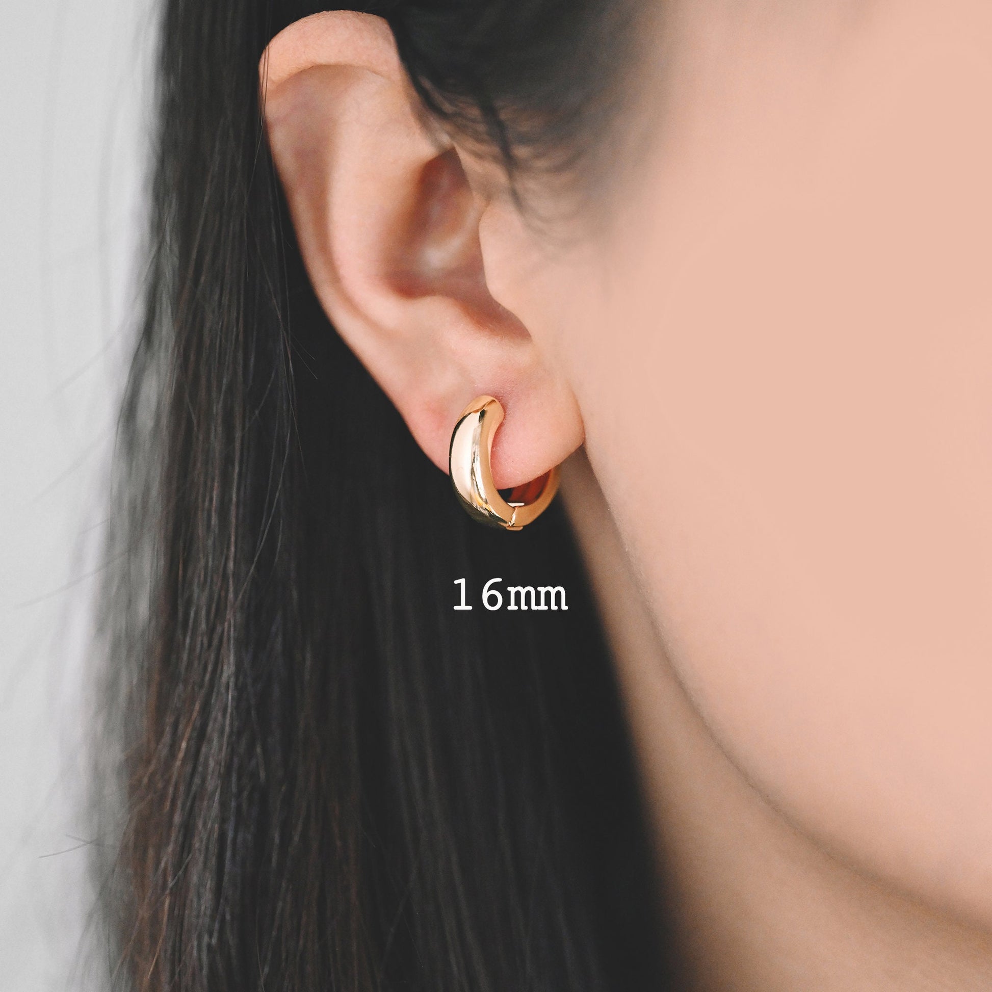 10pcs Gold/ Silver Tone Hoop Earrings, 14/ 16/ 18mm, Gold/ Rhodium plated Huggie Earrings, Small Hoop Earrings (GB-1678)