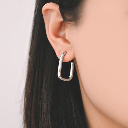 10pcs Gold/ Silver tone U-Shape earring, Geometric earring posts, Oval Hoop stud earrings (GB-1836)