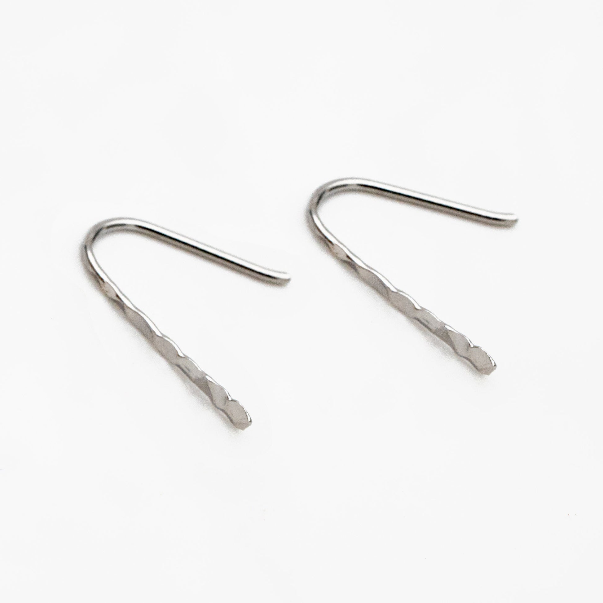 10pcs Gold/ Silver Hammered Ear Hooks, Gold/ Rhodium plated Brass, Minimalist Bar Earrings (GB-4429)