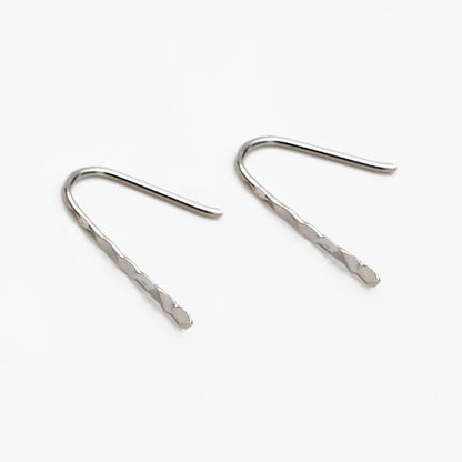 10pcs Gold/ Silver Hammered Ear Hooks, Gold/ Rhodium plated Brass, Minimalist Bar Earrings (GB-4429)