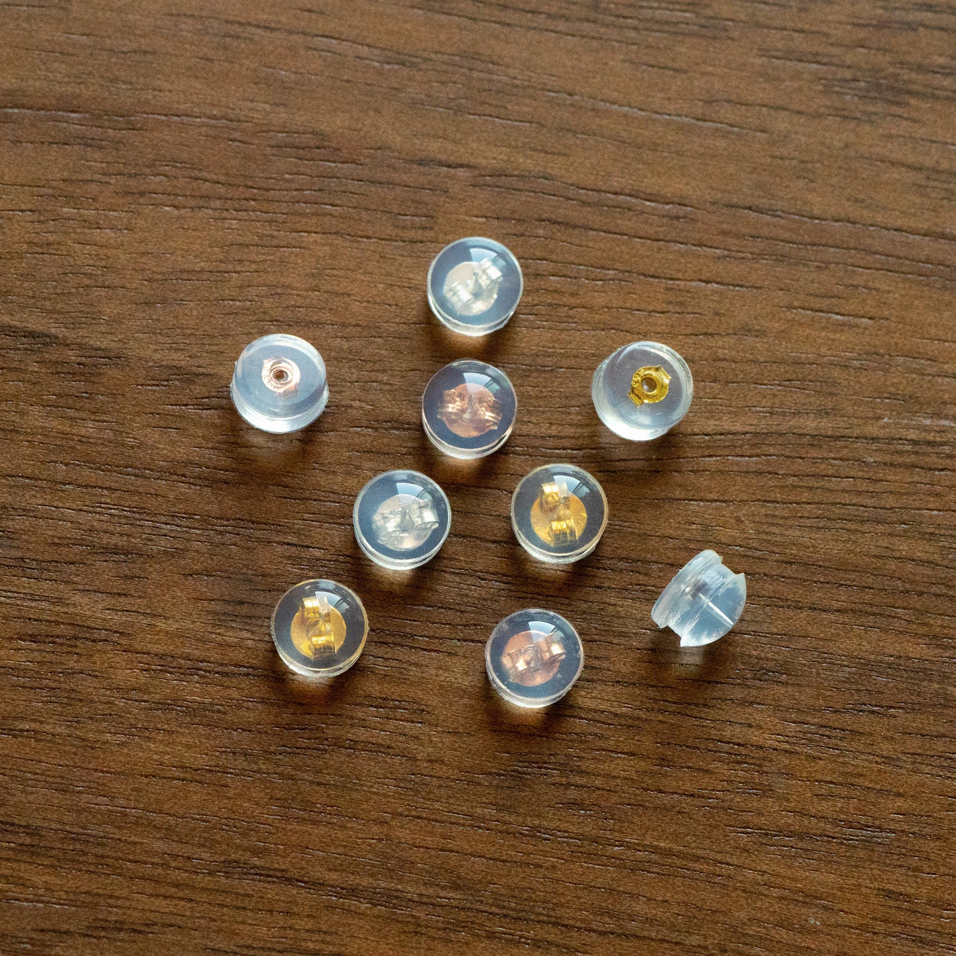 20pcs Sterling Silver Ear Nuts, Gold/ Silver / Rose Gold, Rubber Earring Back Stoppers 5.5mm, Earring Findings Wholesale (#CY-001)